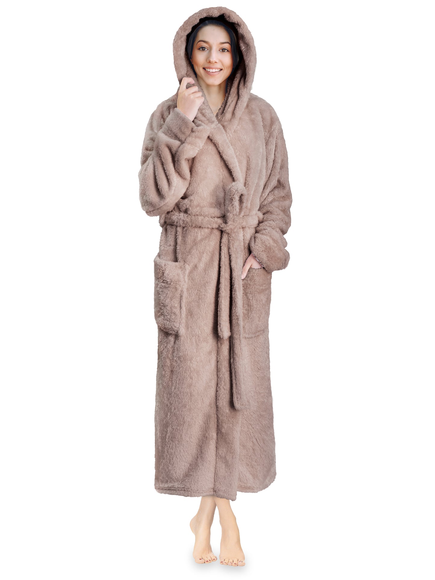 Women's Sherpa Fluffy Robe with Hood