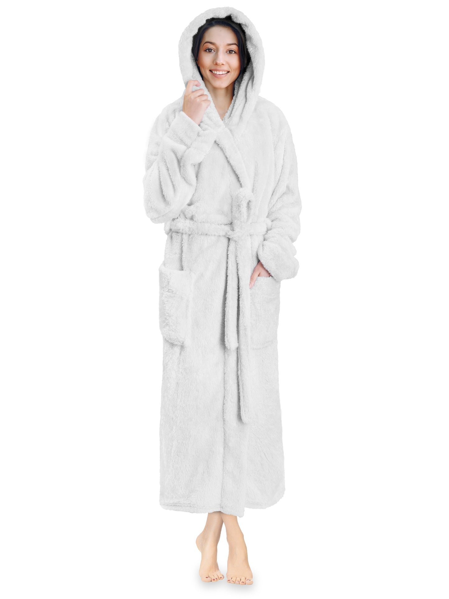Women's Sherpa Fluffy Robe with Hood