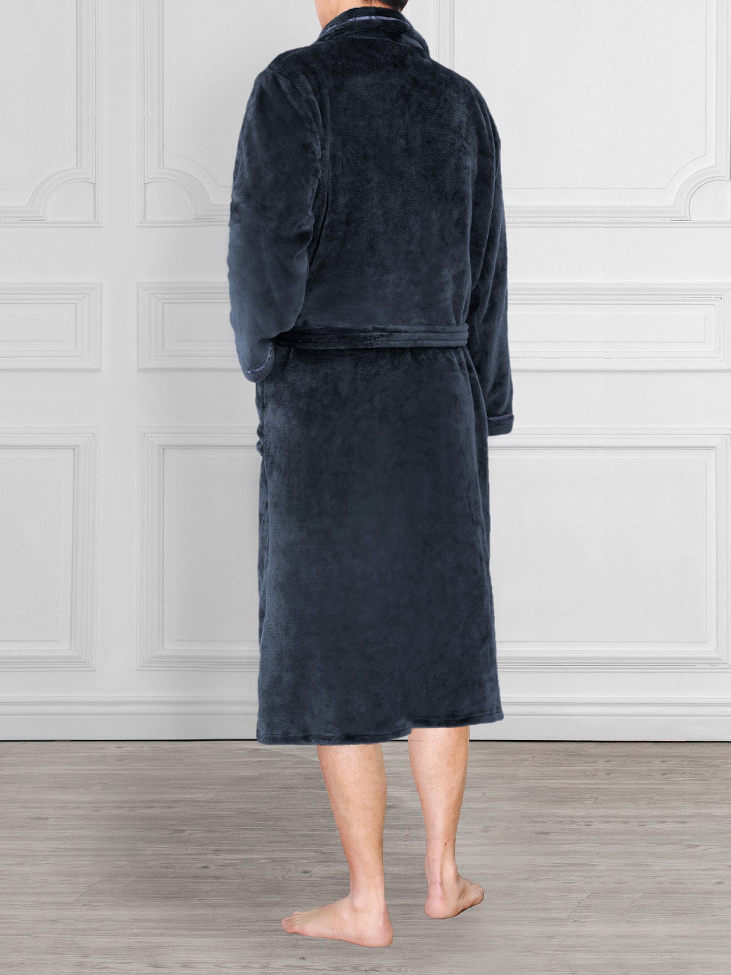 Men's Satin Trim Fleece Robe