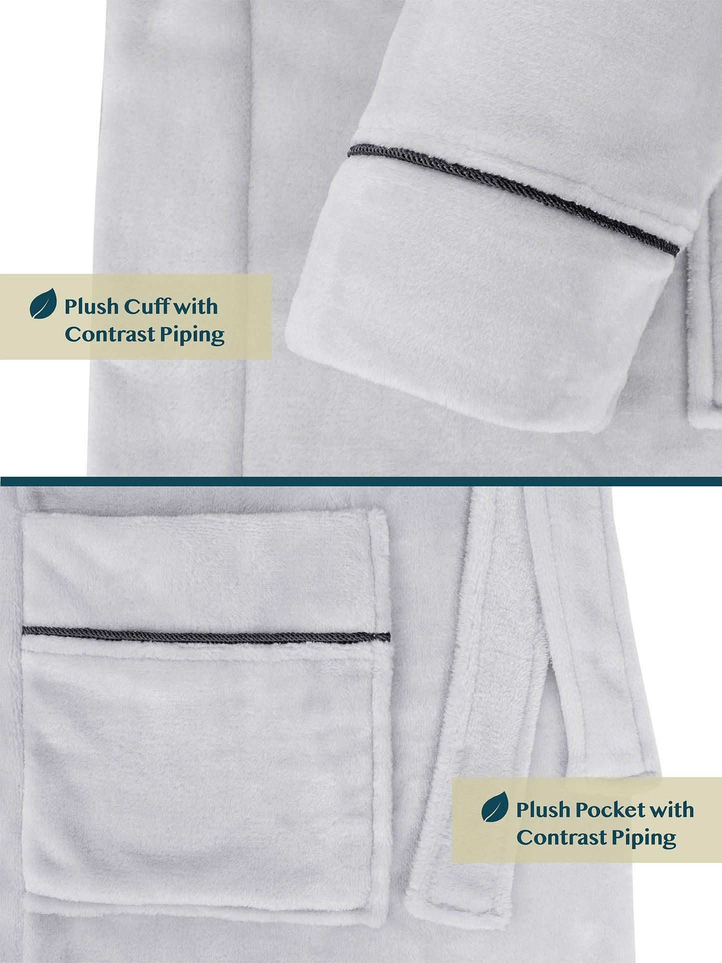 Men's Piping Fleece Robe