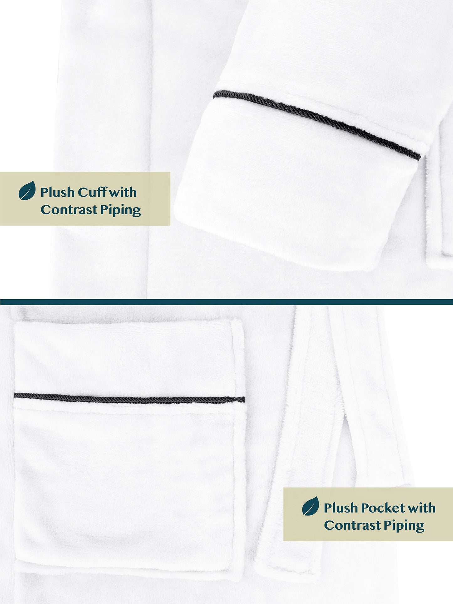 Men's Piping Fleece Robe