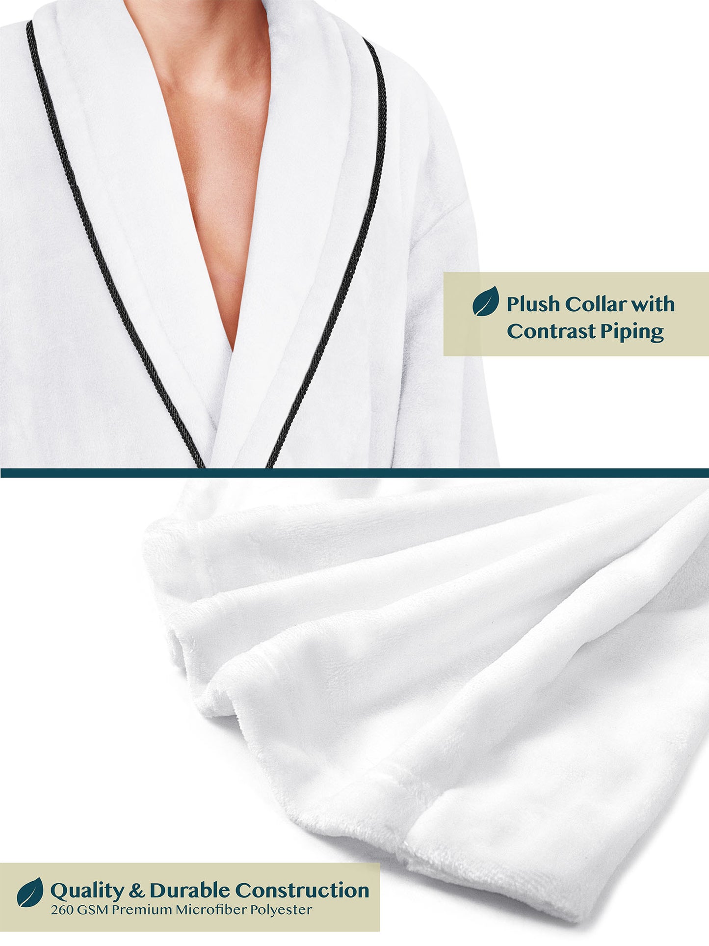 Men's Piping Fleece Robe