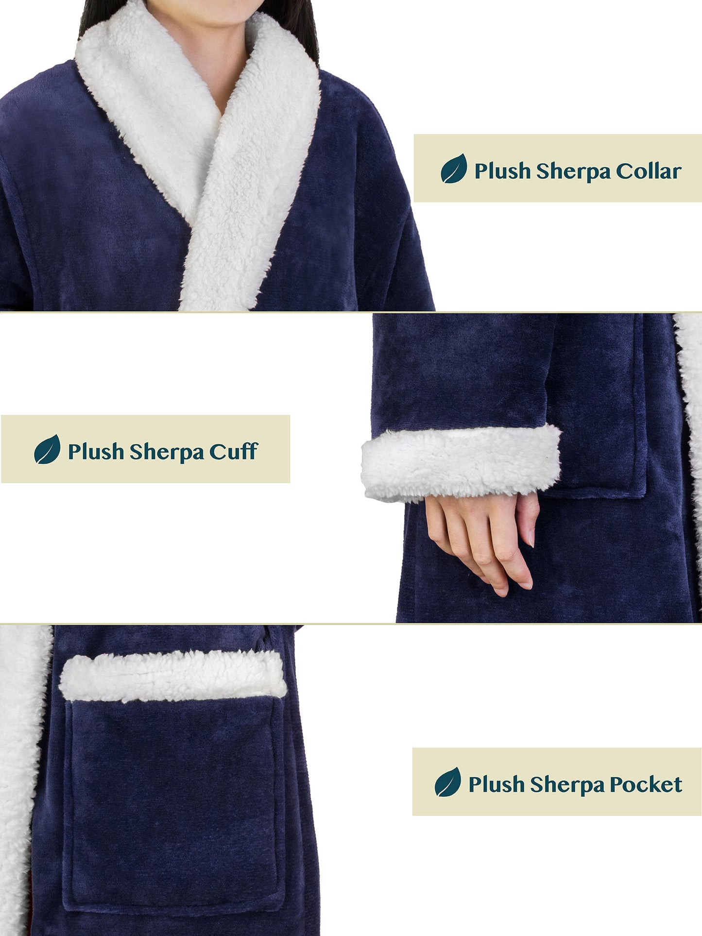 Women's Premium Sherpa Fleece Robe