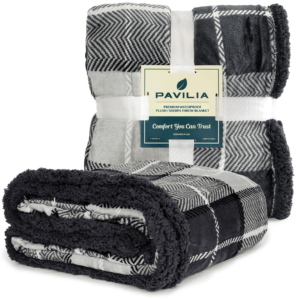 Waterproof Sherpa Throw Blanket