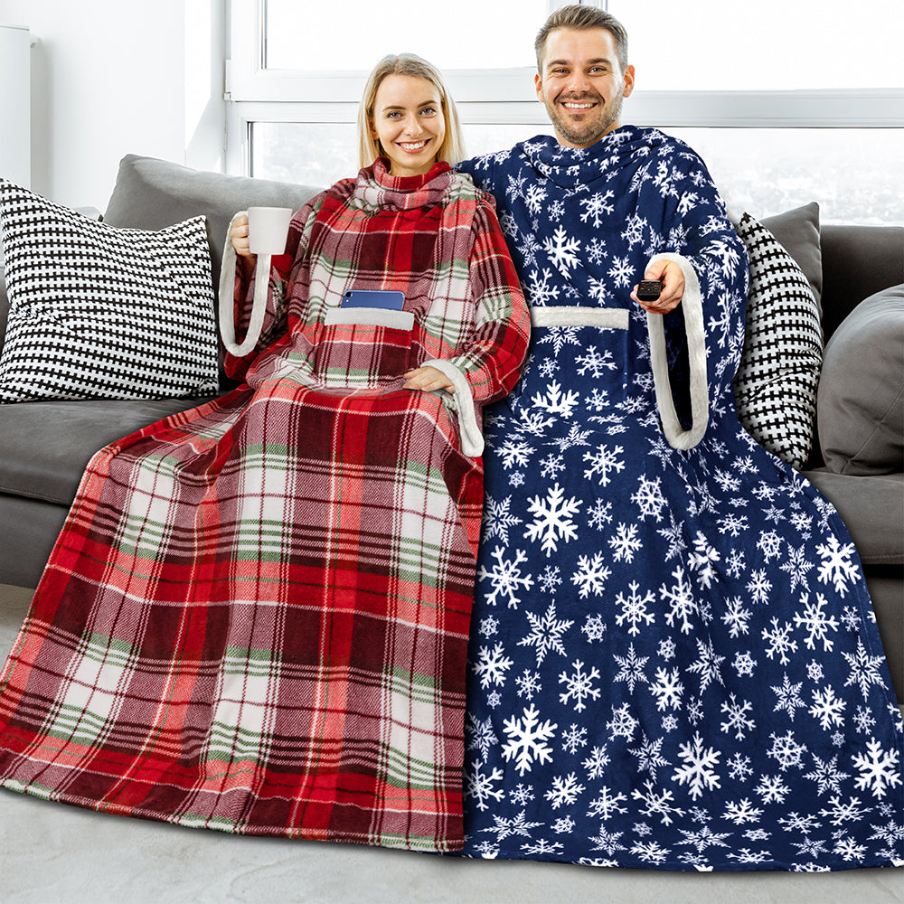 Blanket with Sleeves - Sherpa Trims
