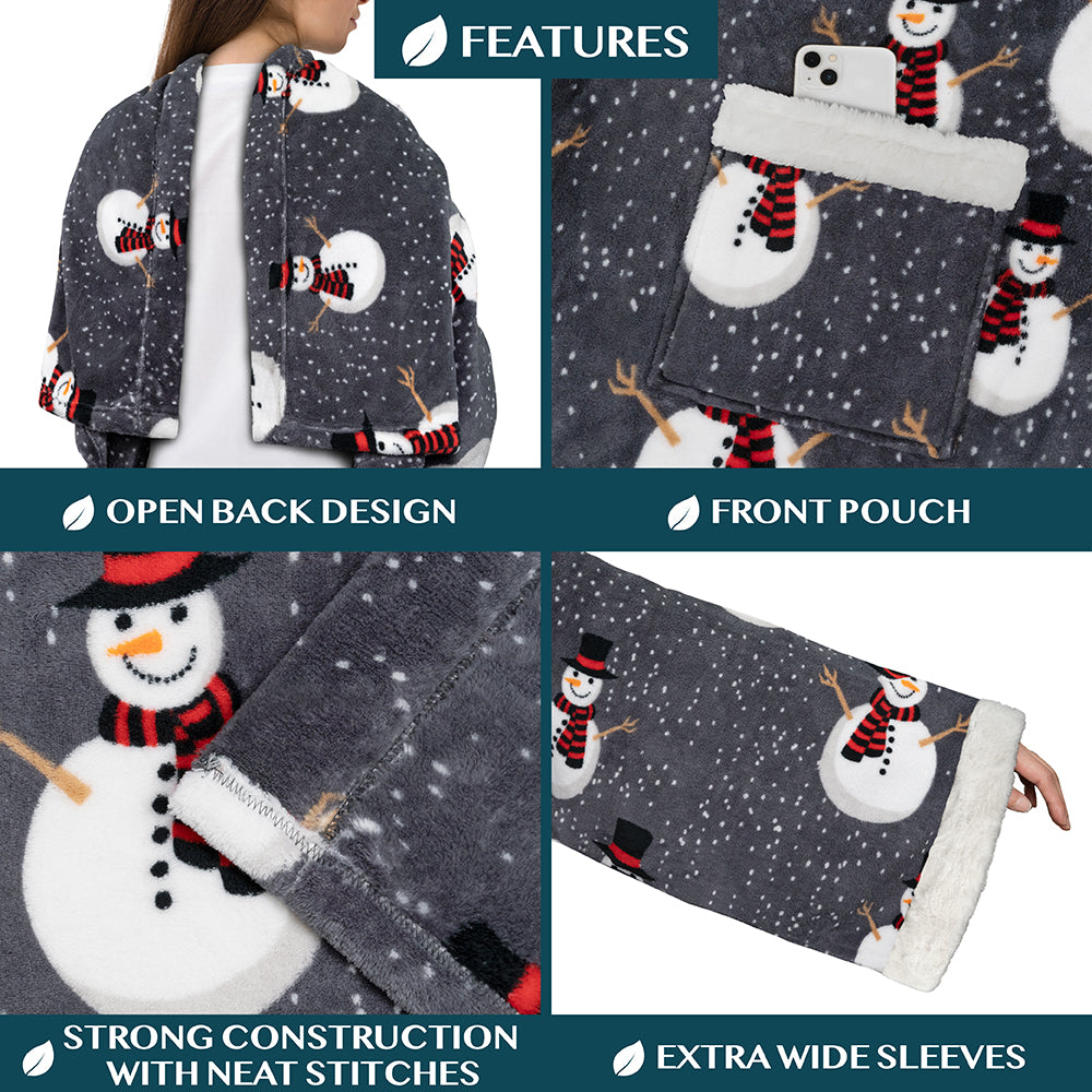 Blanket with Sleeves - Sherpa Trims