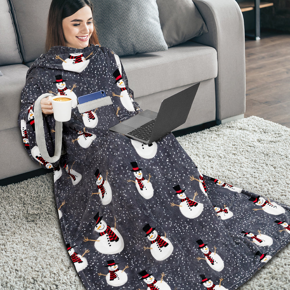 Blanket with Sleeves - Sherpa Trims