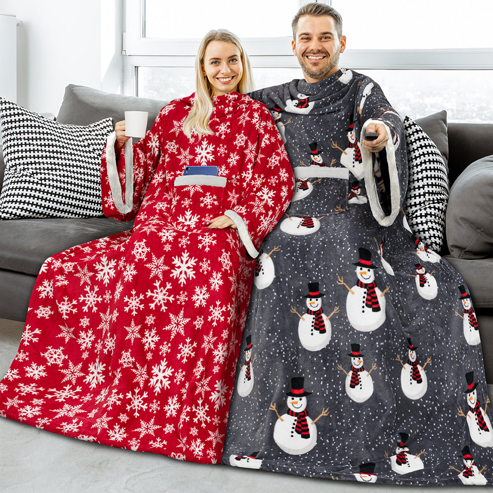 Blanket with Sleeves - Sherpa Trims
