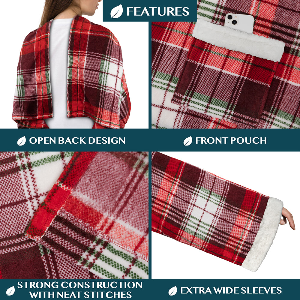 Blanket with Sleeves - Sherpa Trims