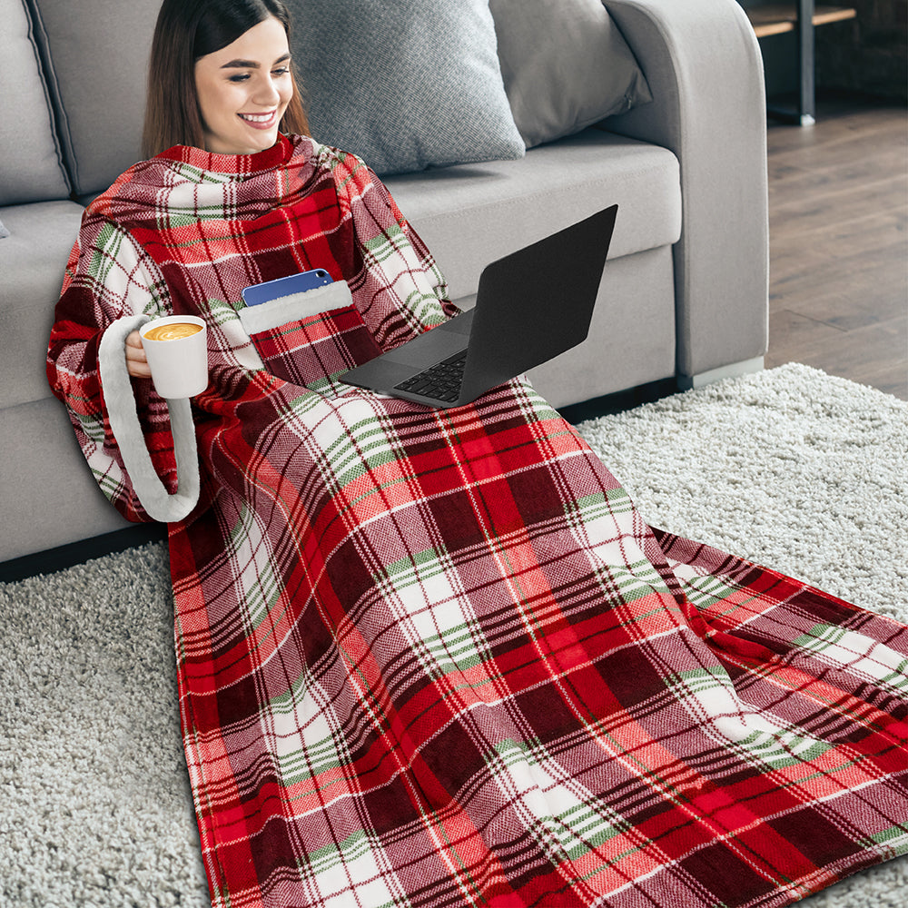 Blanket with Sleeves - Sherpa Trims
