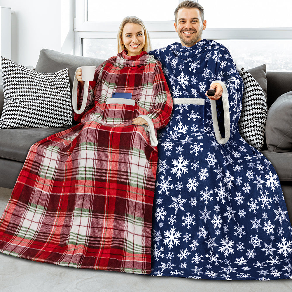 Blanket with Sleeves - Sherpa Trims