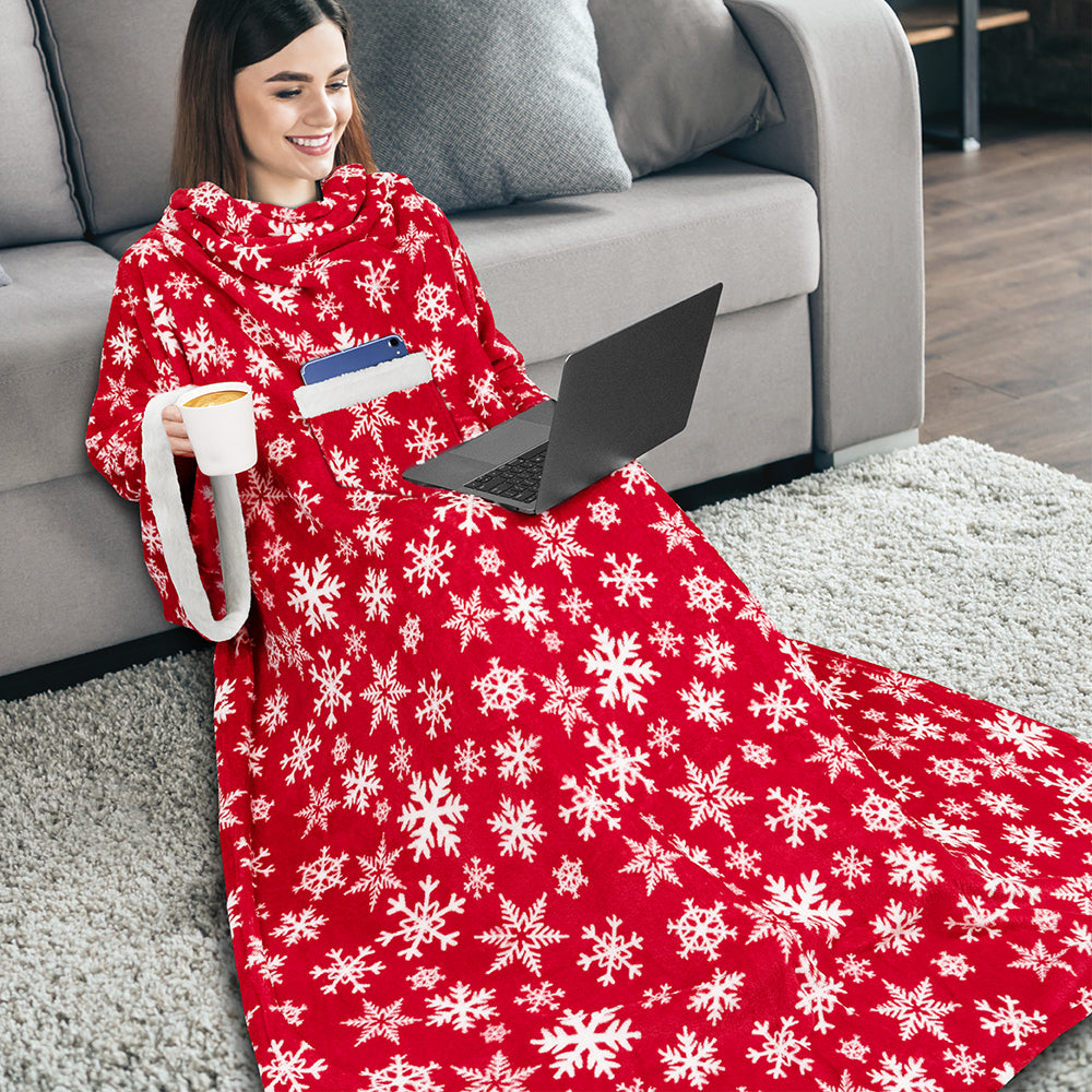 Blanket with Sleeves - Sherpa Trims
