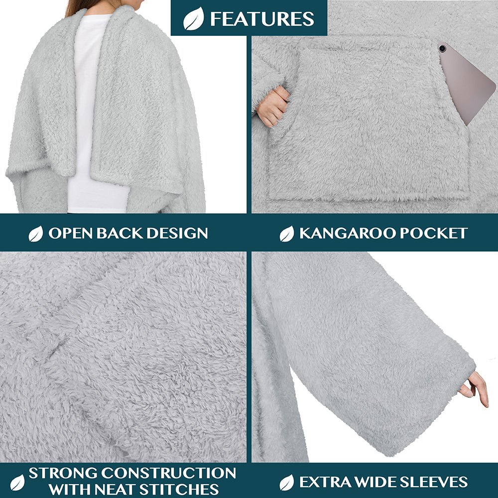 Sherpa Fluffy Blanket with Sleeves