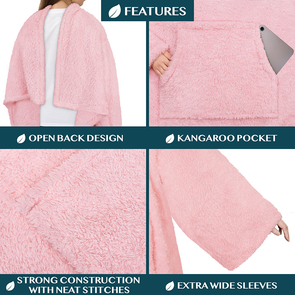 Sherpa Fluffy Blanket with Sleeves