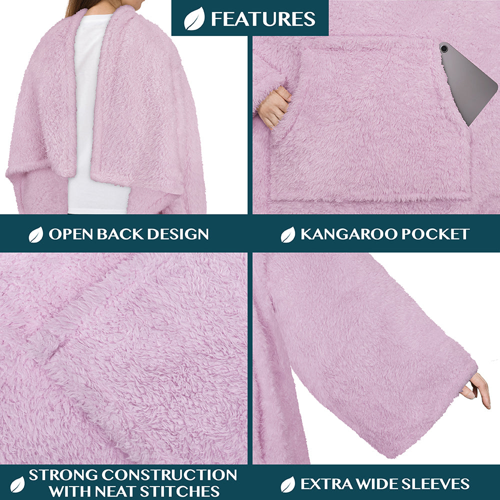 Sherpa Fluffy Blanket with Sleeves