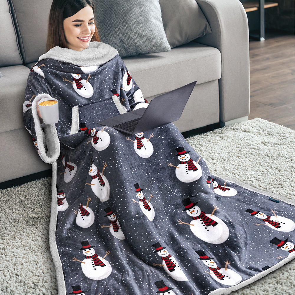 Blanket with Sleeves - Kangaroo Pocket