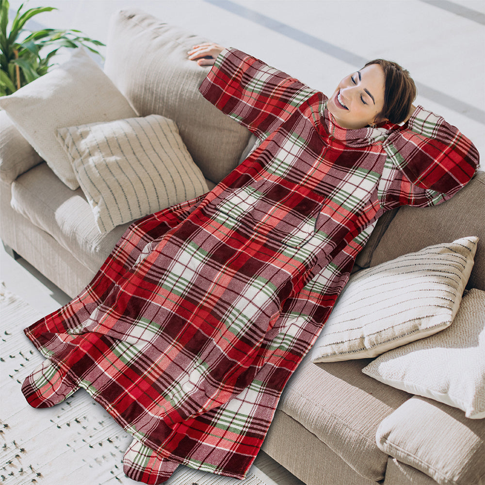 Blanket with Sleeves - Foot Pockets