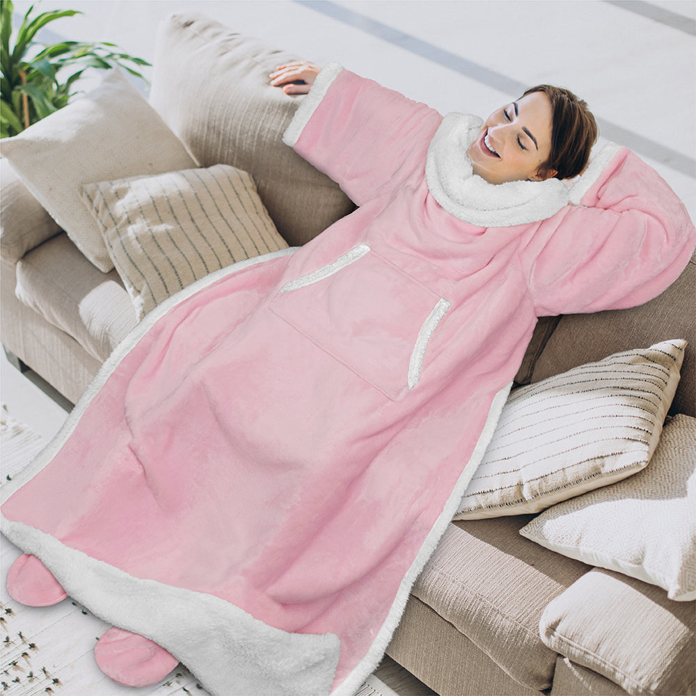 Blanket with Sleeves - Foot Pockets