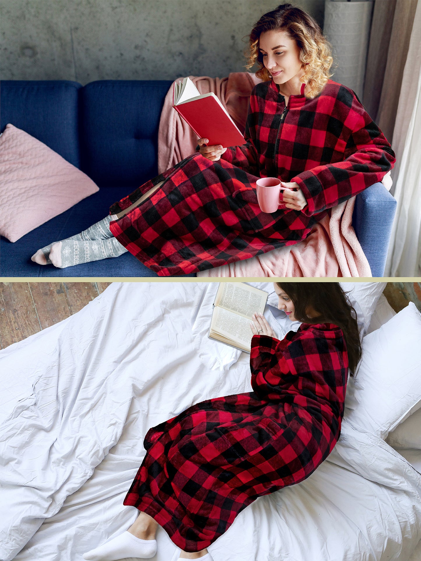 Women's Housecoat Zipper Robe