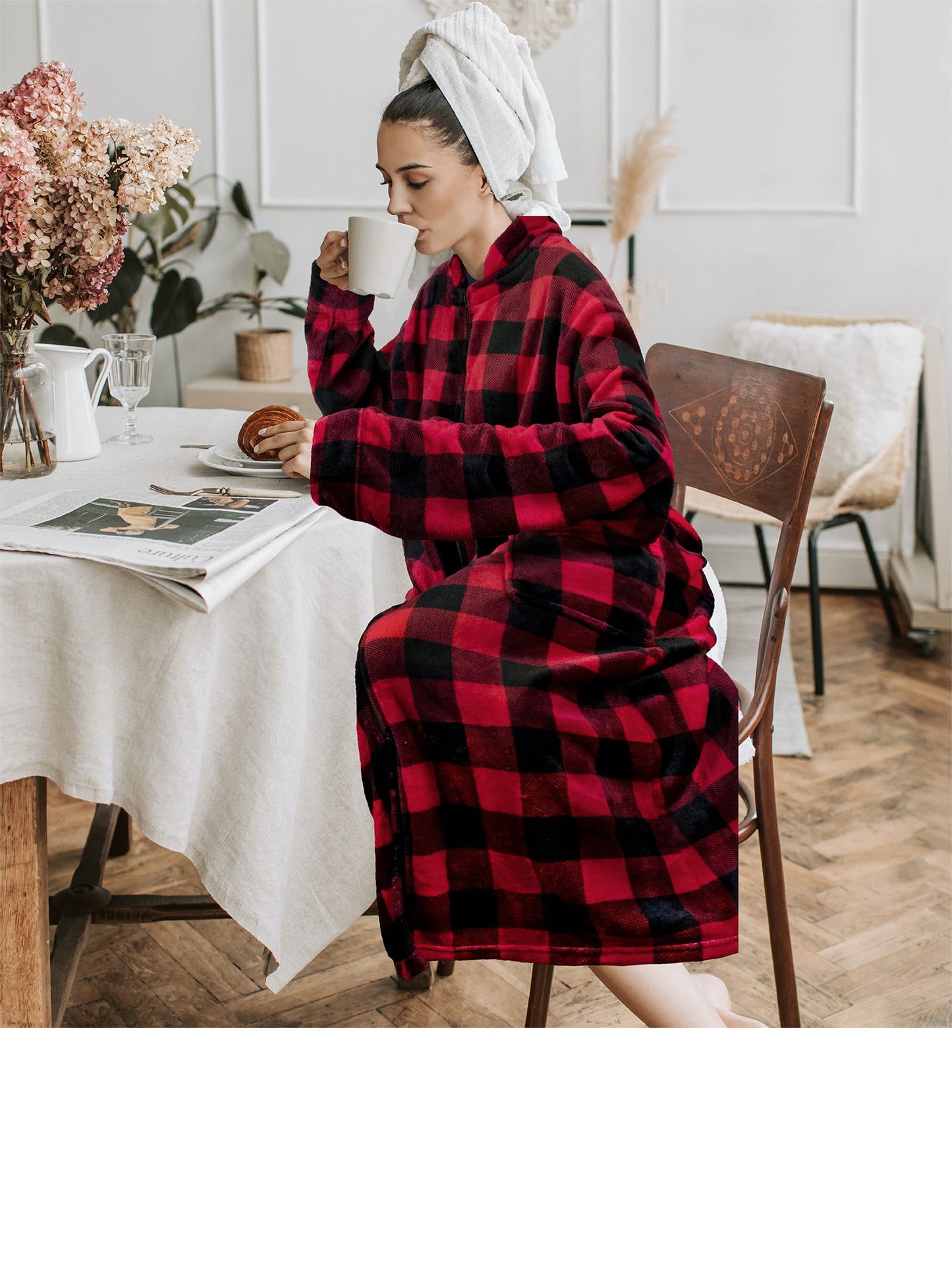 Women's Housecoat Zipper Robe