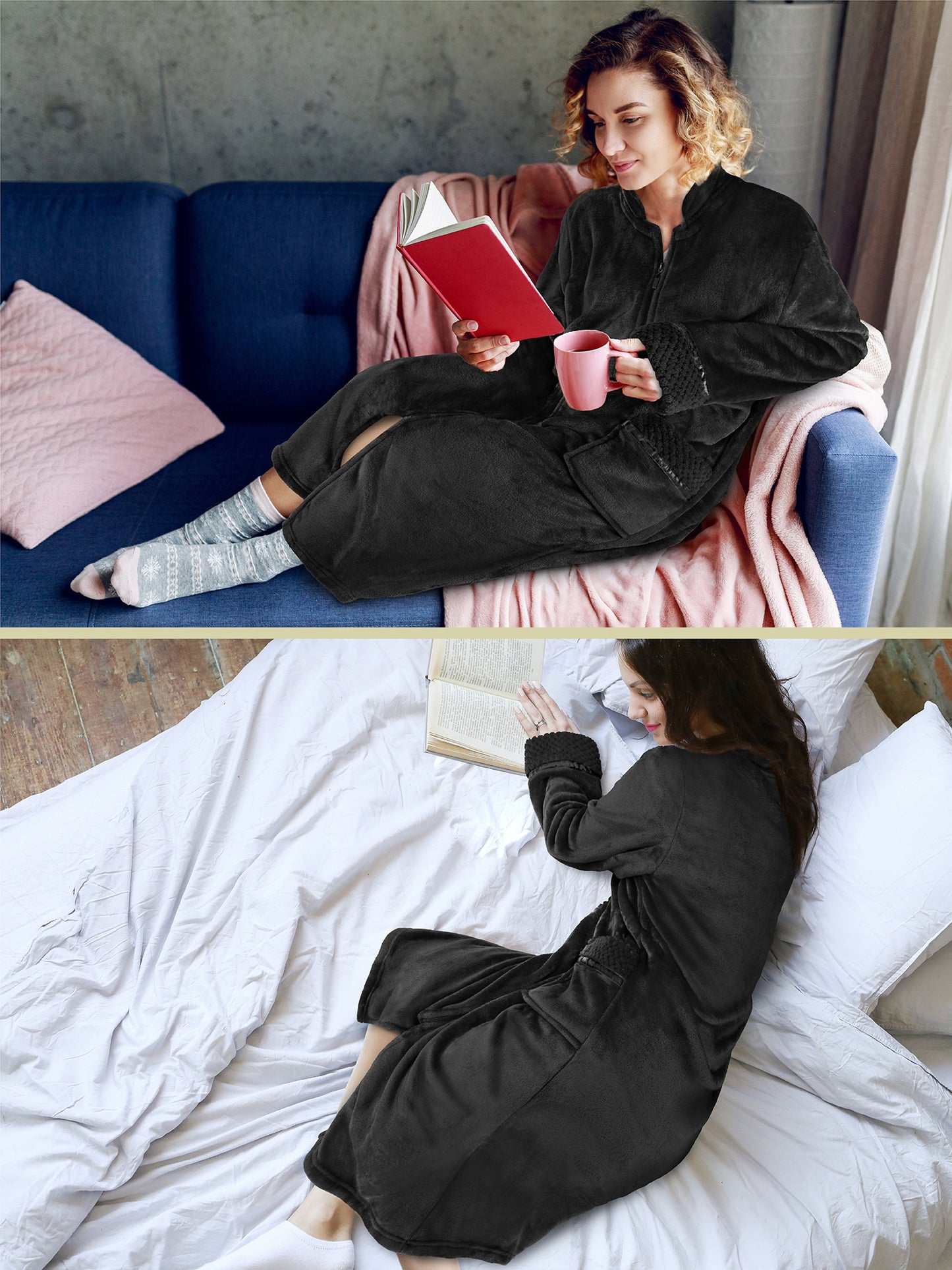 Women's Housecoat Zipper Robe