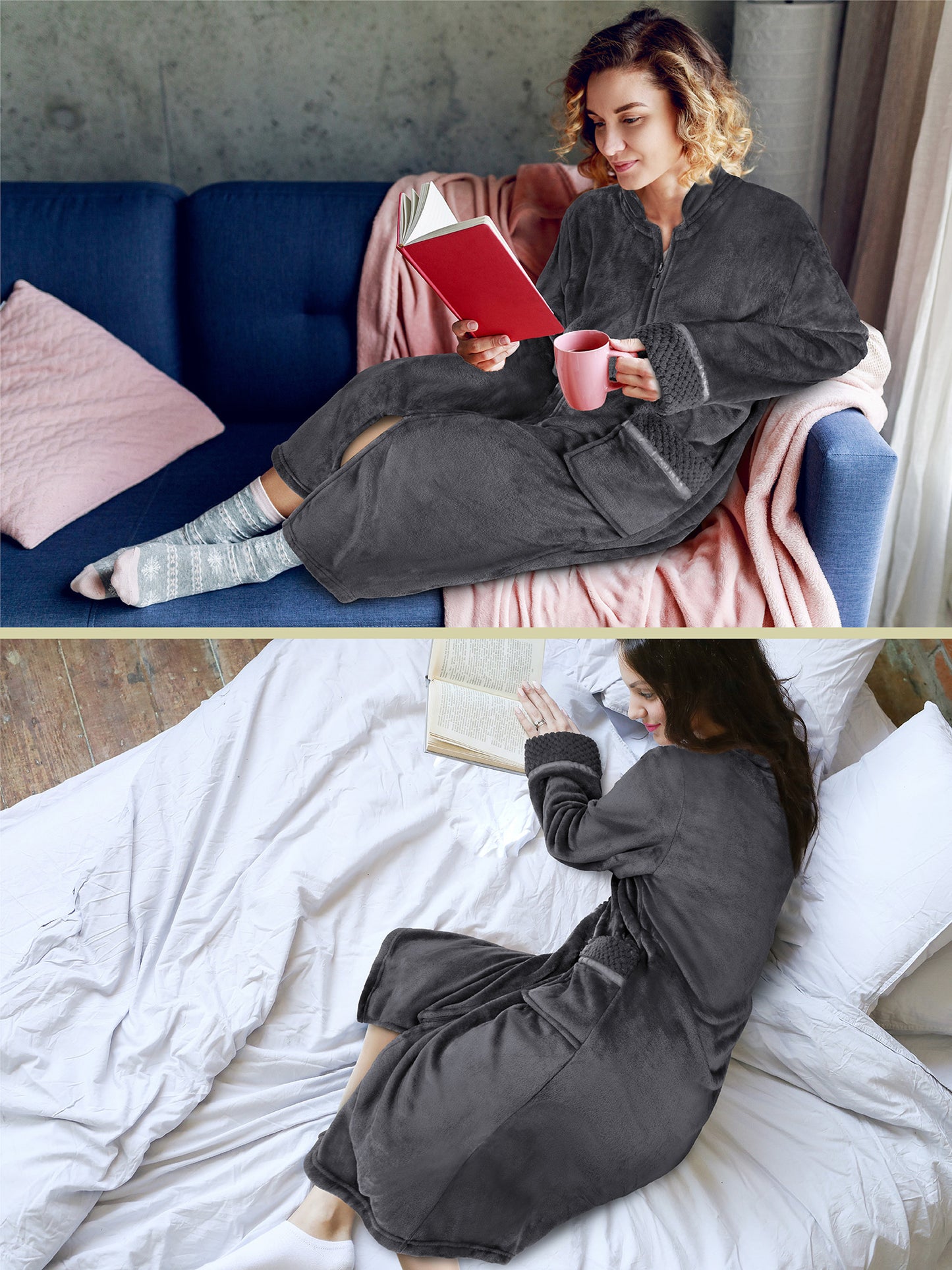 Women's Housecoat Zipper Robe