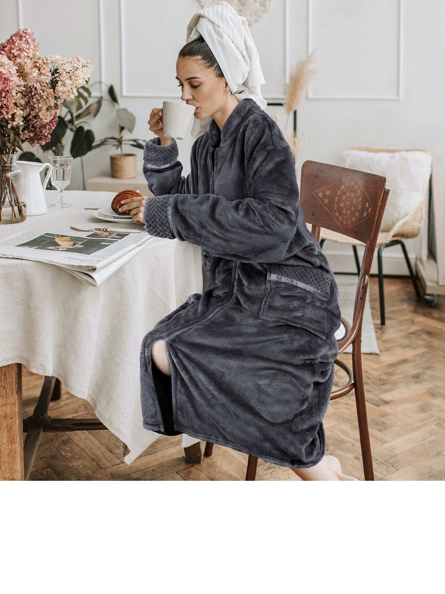 Women's Housecoat Zipper Robe