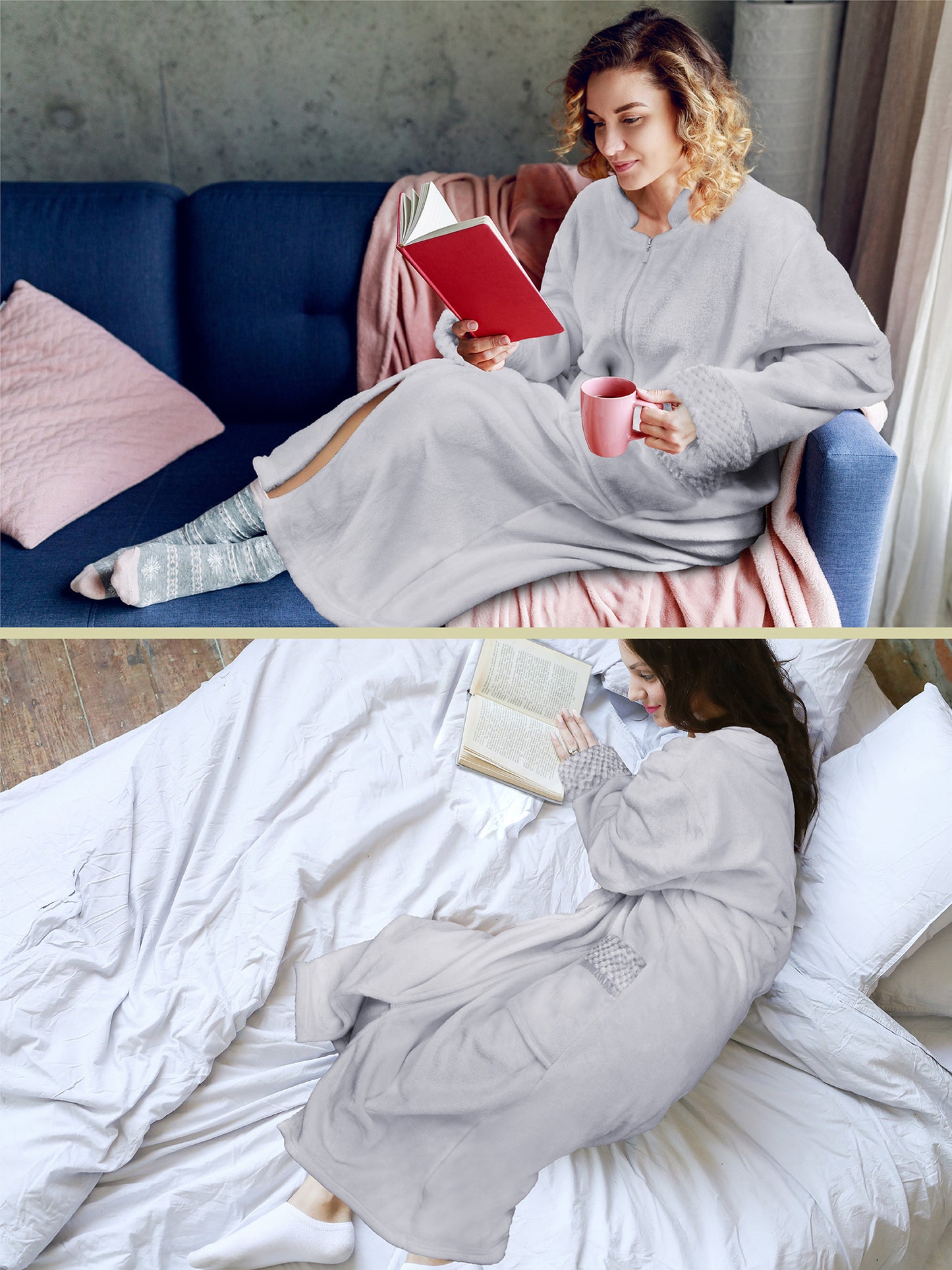 Women's Housecoat Zipper Robe