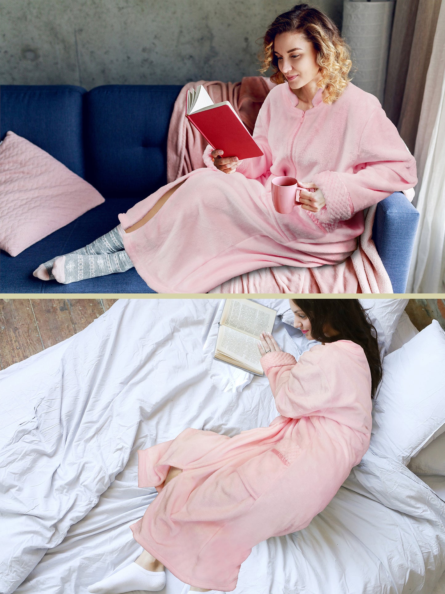 Women's Housecoat Zipper Robe