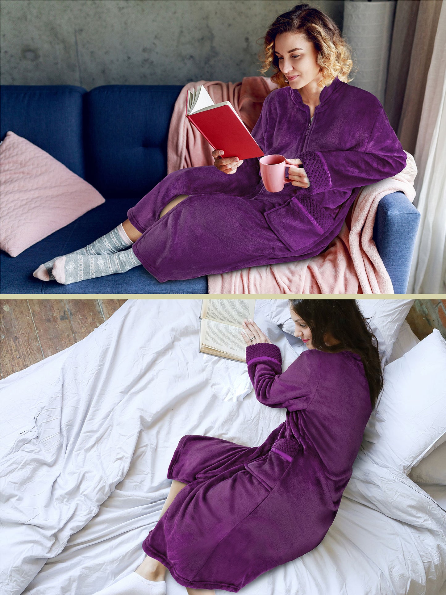Women's Housecoat Zipper Robe