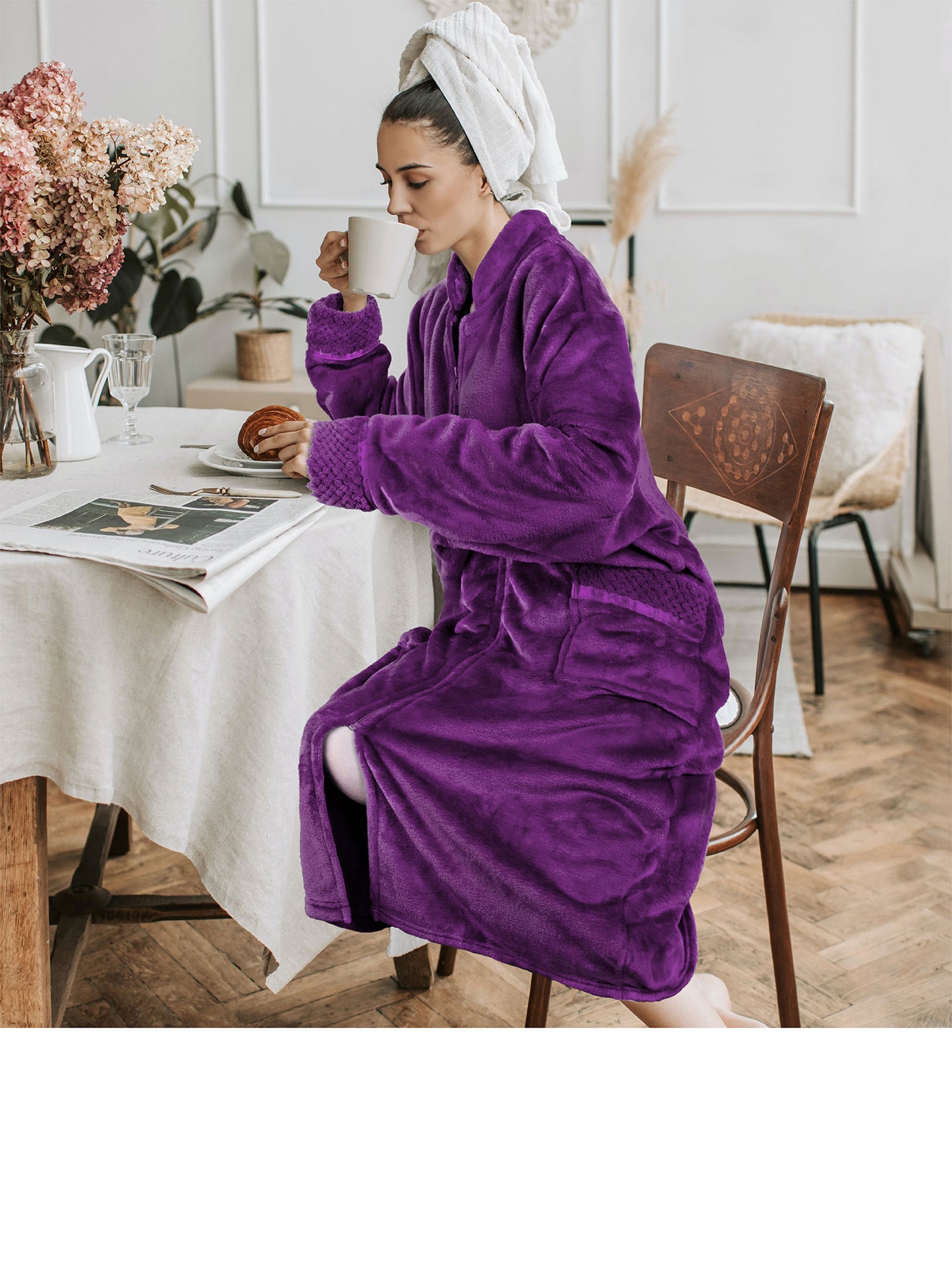 Women's Housecoat Zipper Robe