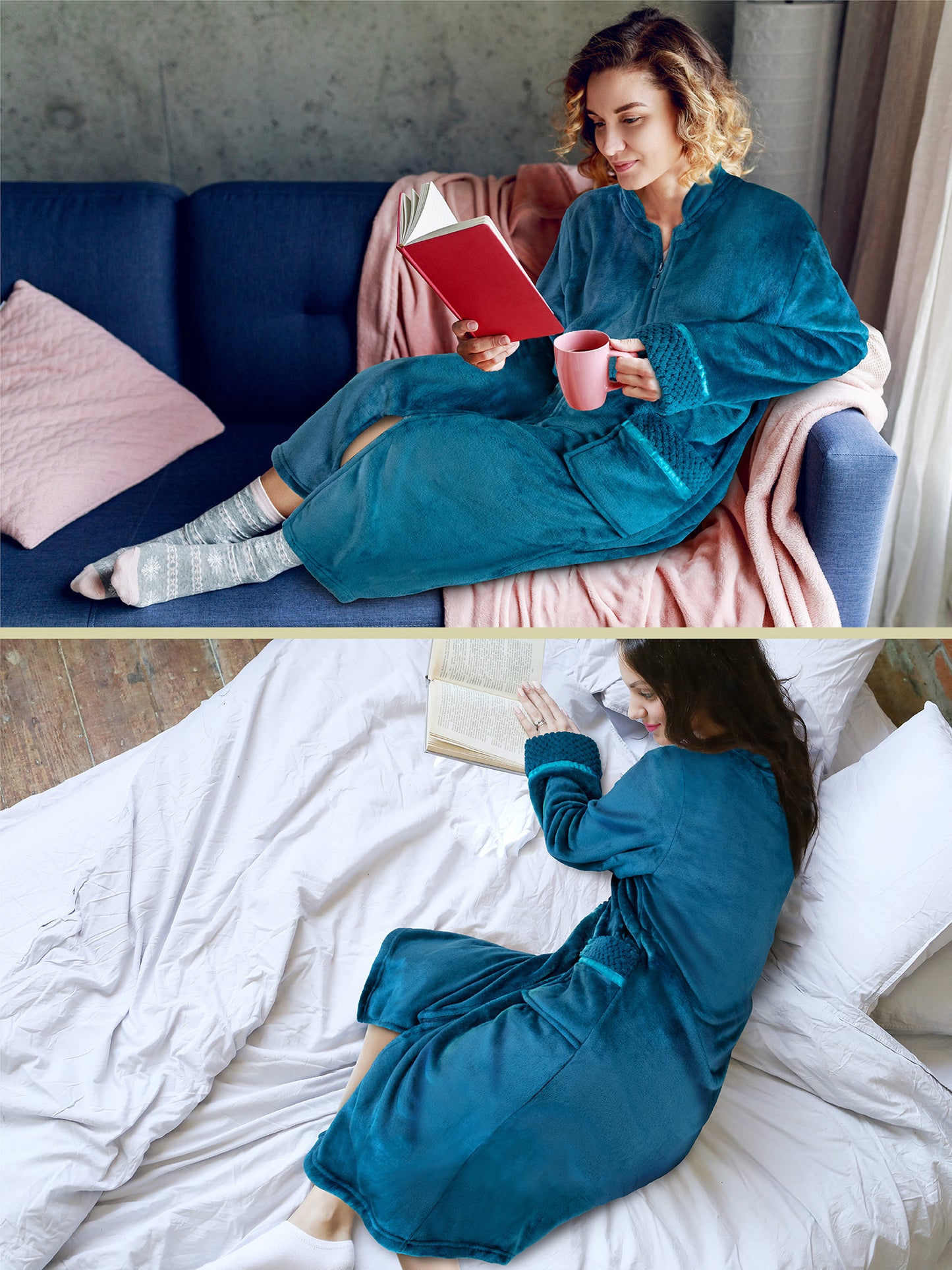 Women's Housecoat Zipper Robe