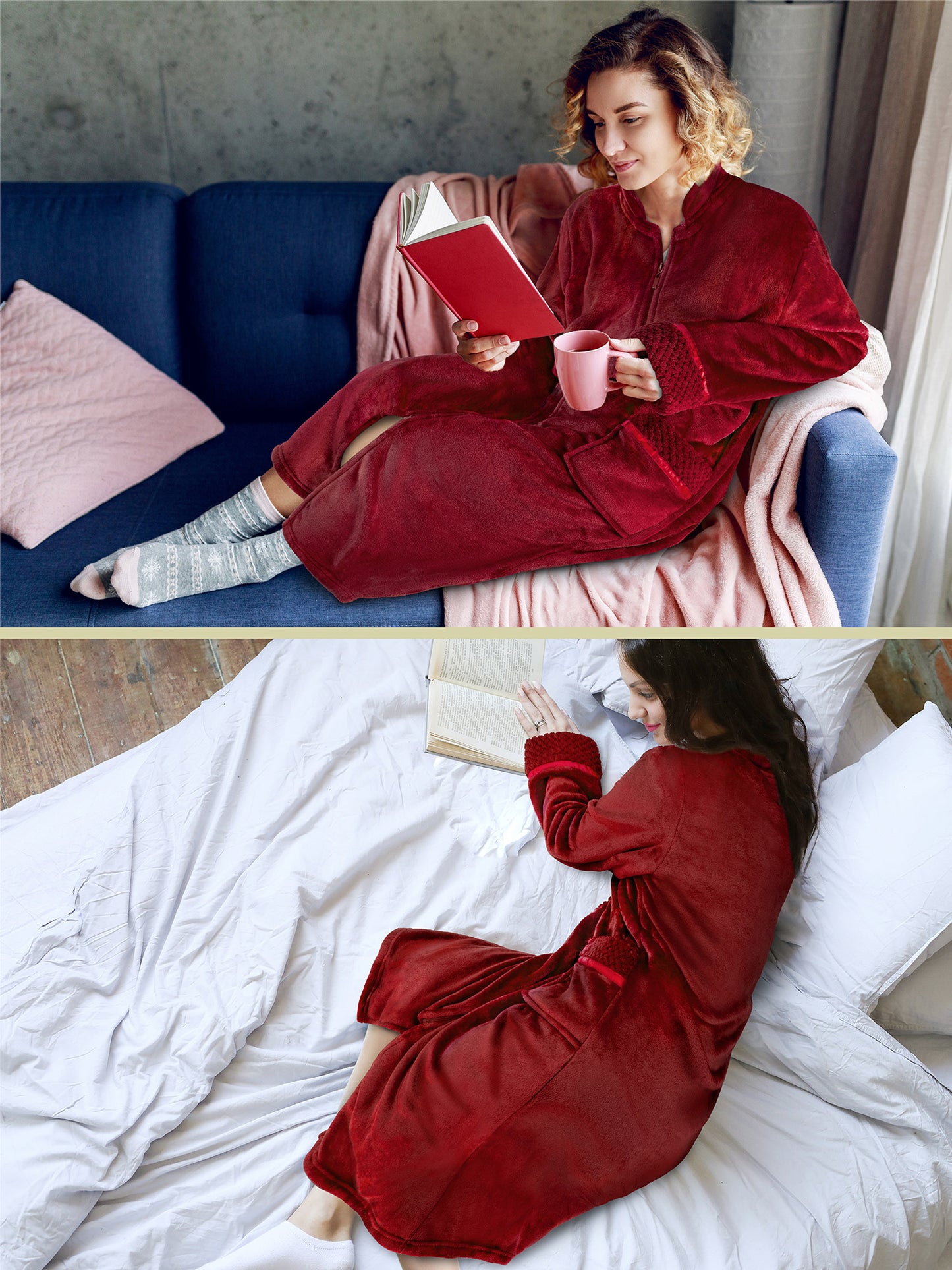 Women's Housecoat Zipper Robe