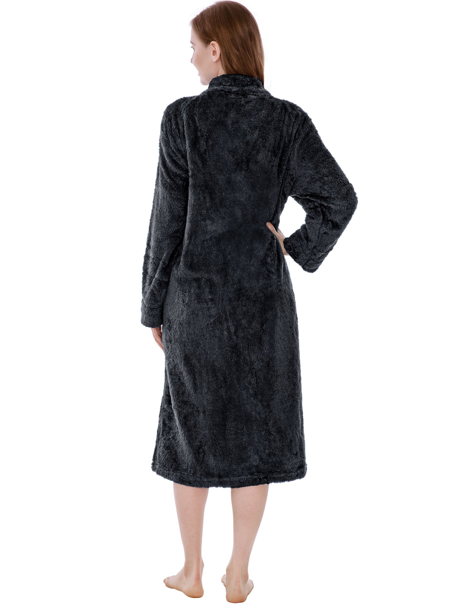Women's Sherpa Housecoat Zipper Robe