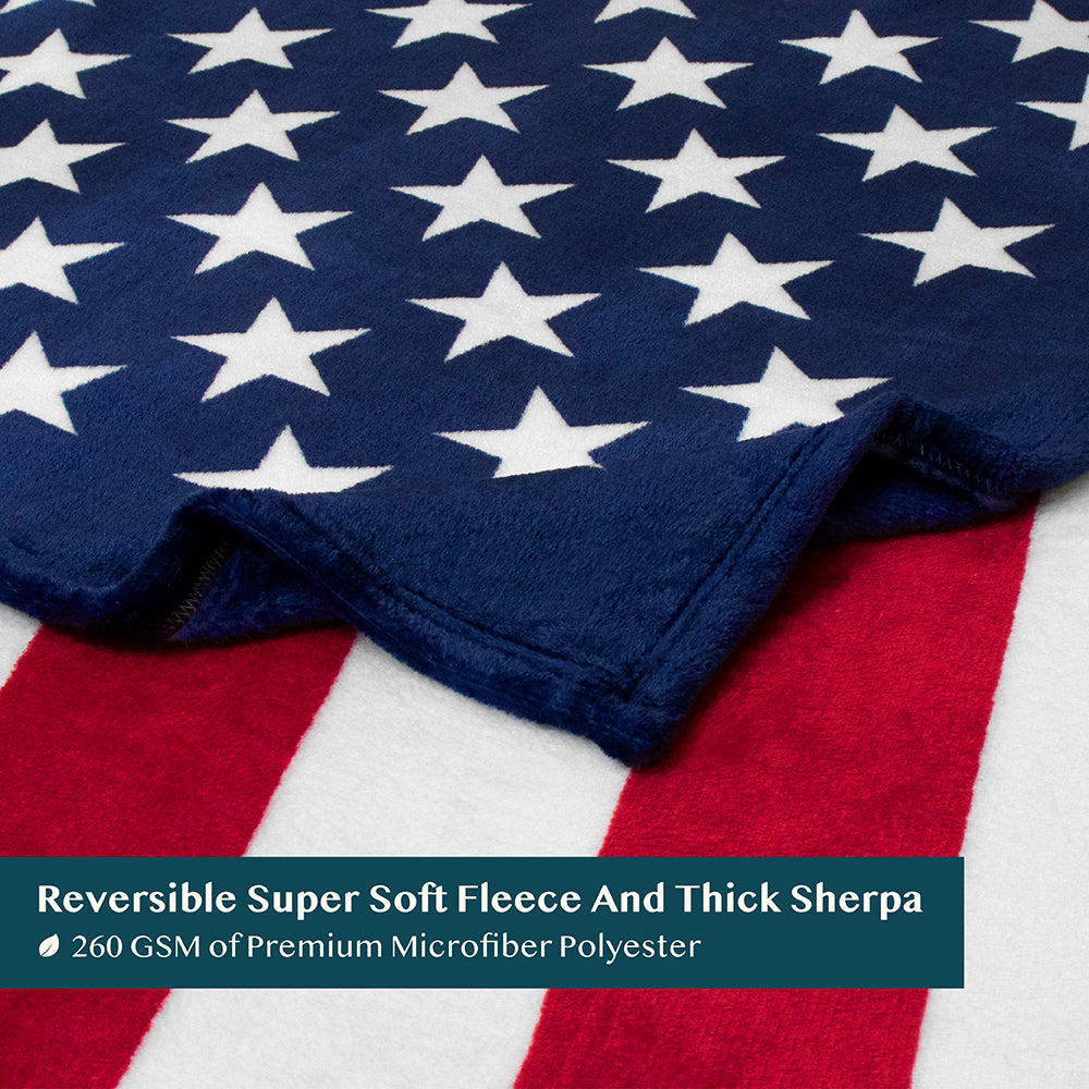 US Flag Patriotic Throw Blanket