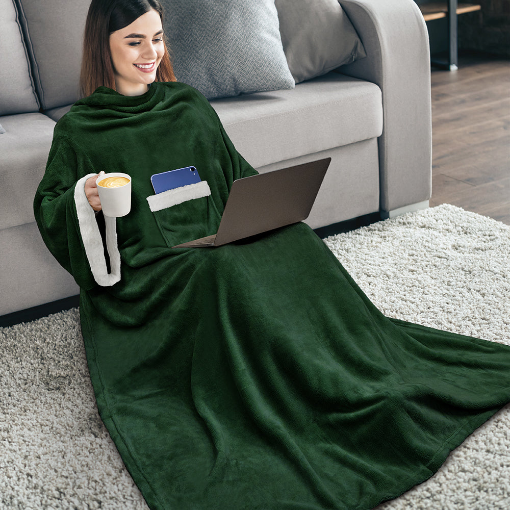 Blanket with Sleeves - Sherpa Trims