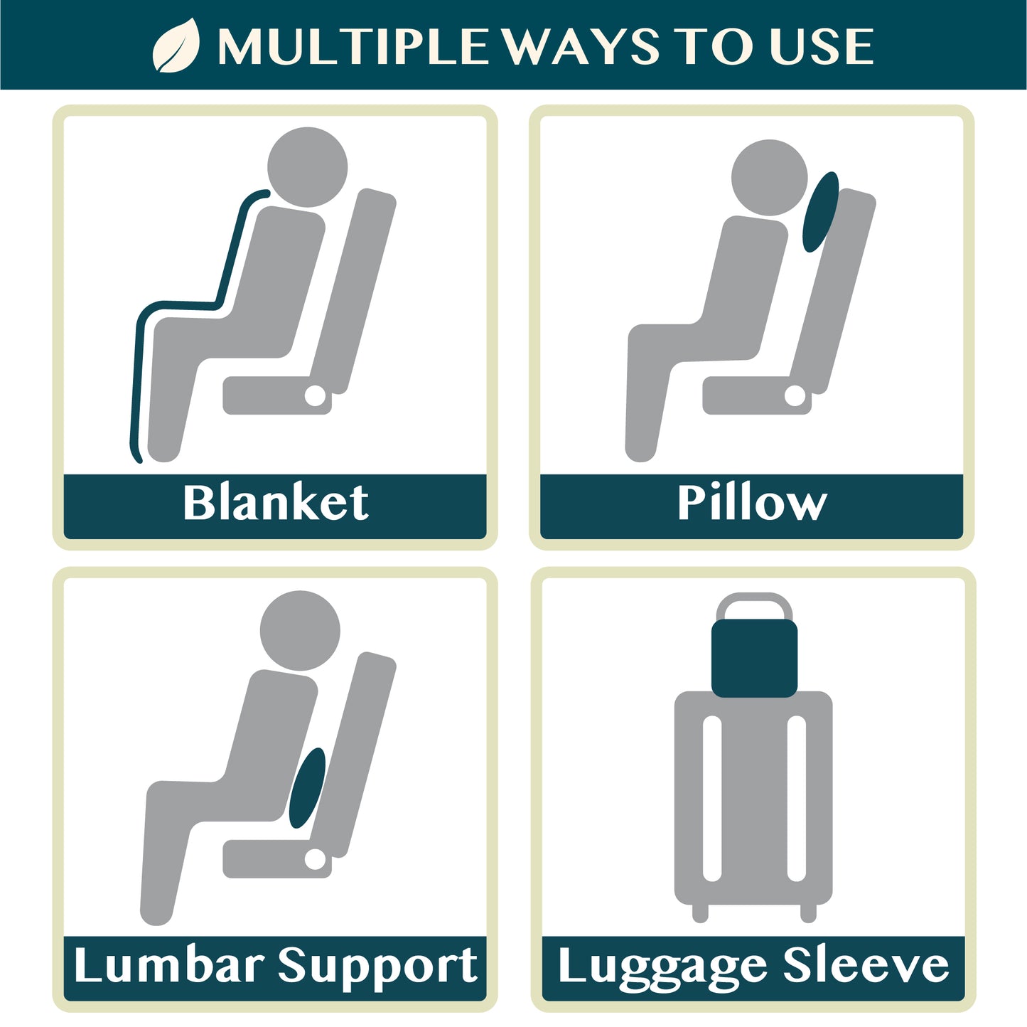 Airplane Fleece Travel Blanket Pillow
