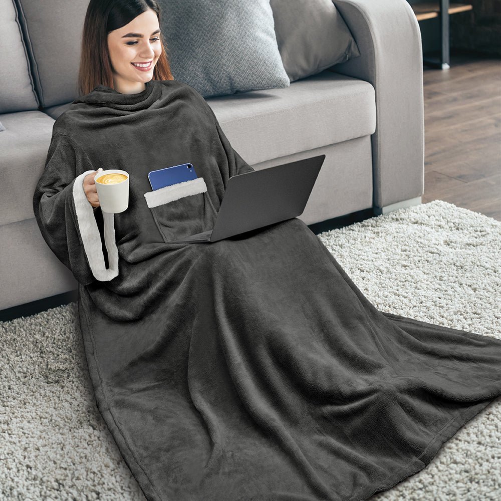 Blanket with Sleeves - Sherpa Trims