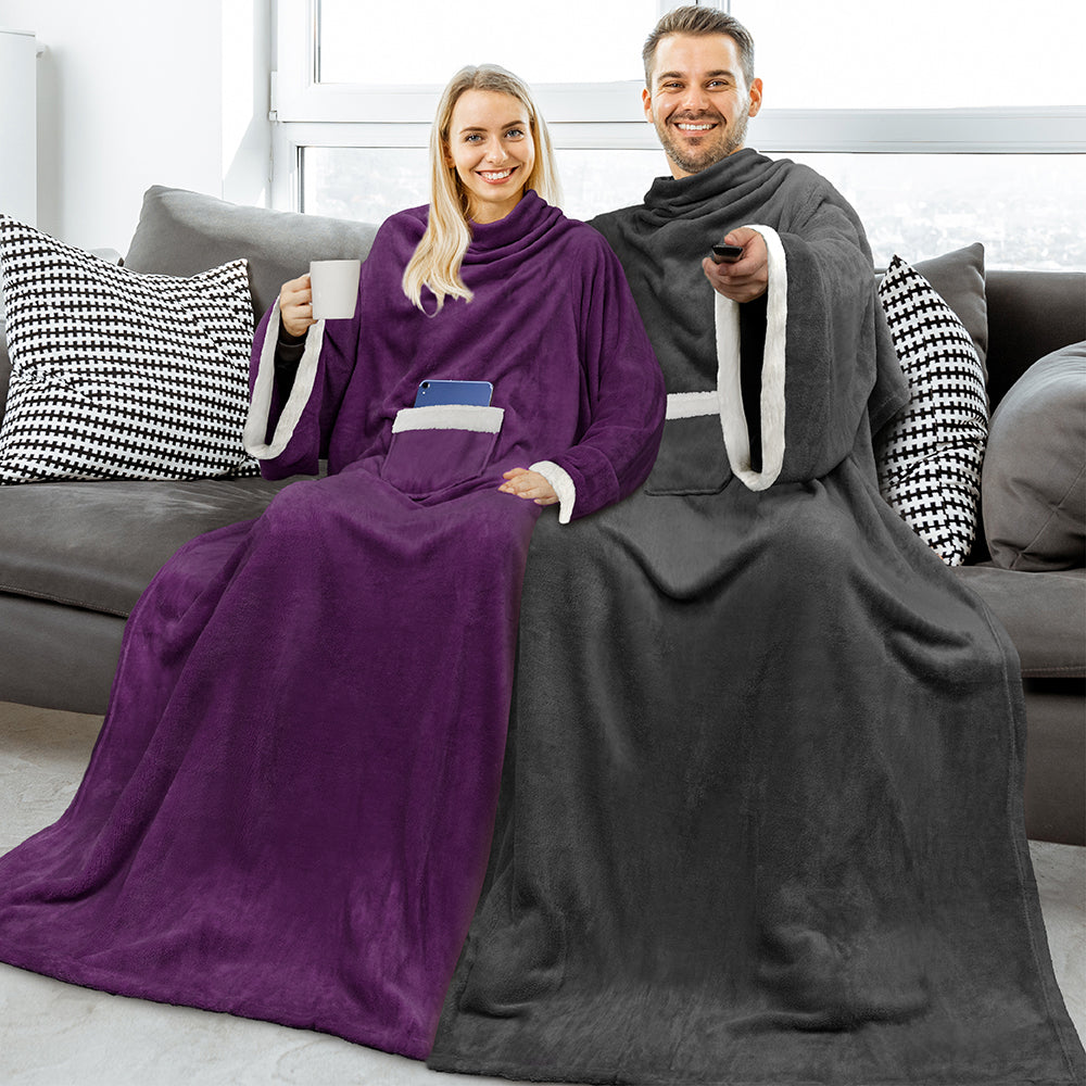 Blanket with Sleeves - Sherpa Trims