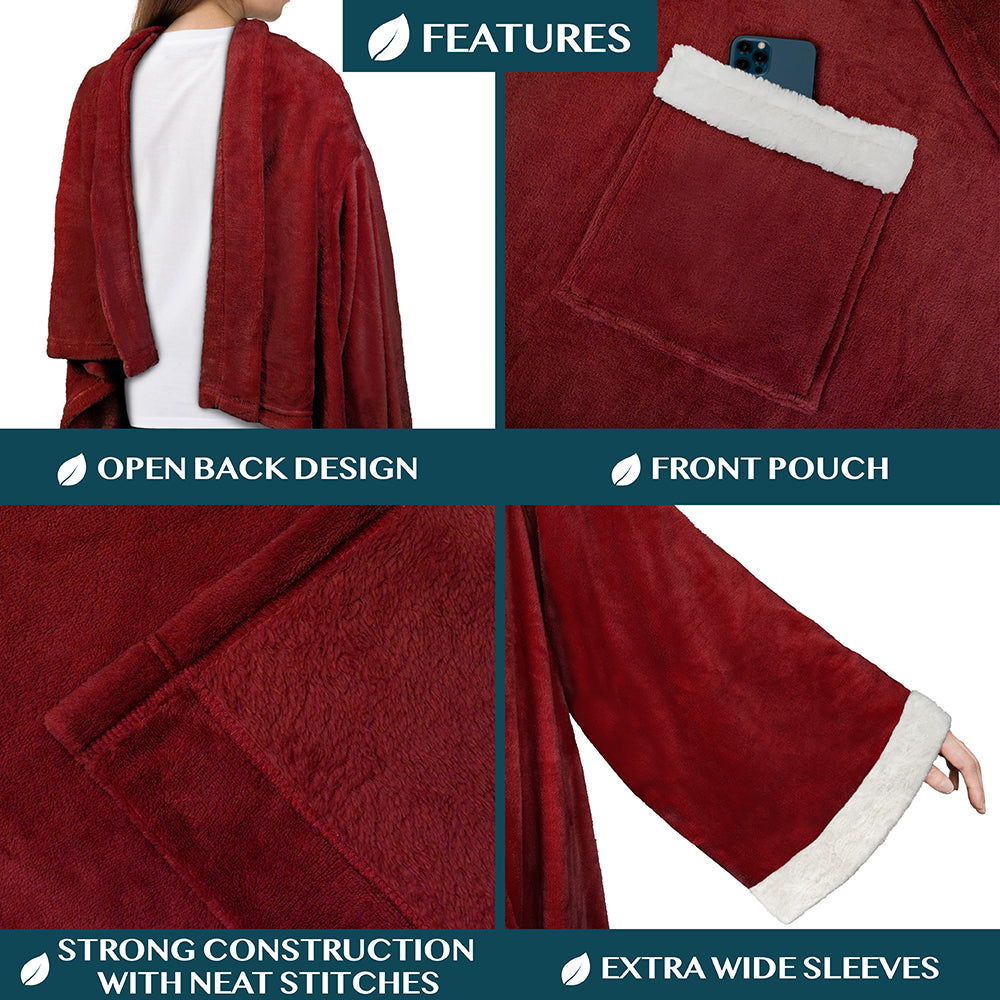 Blanket with Sleeves - Sherpa Trims