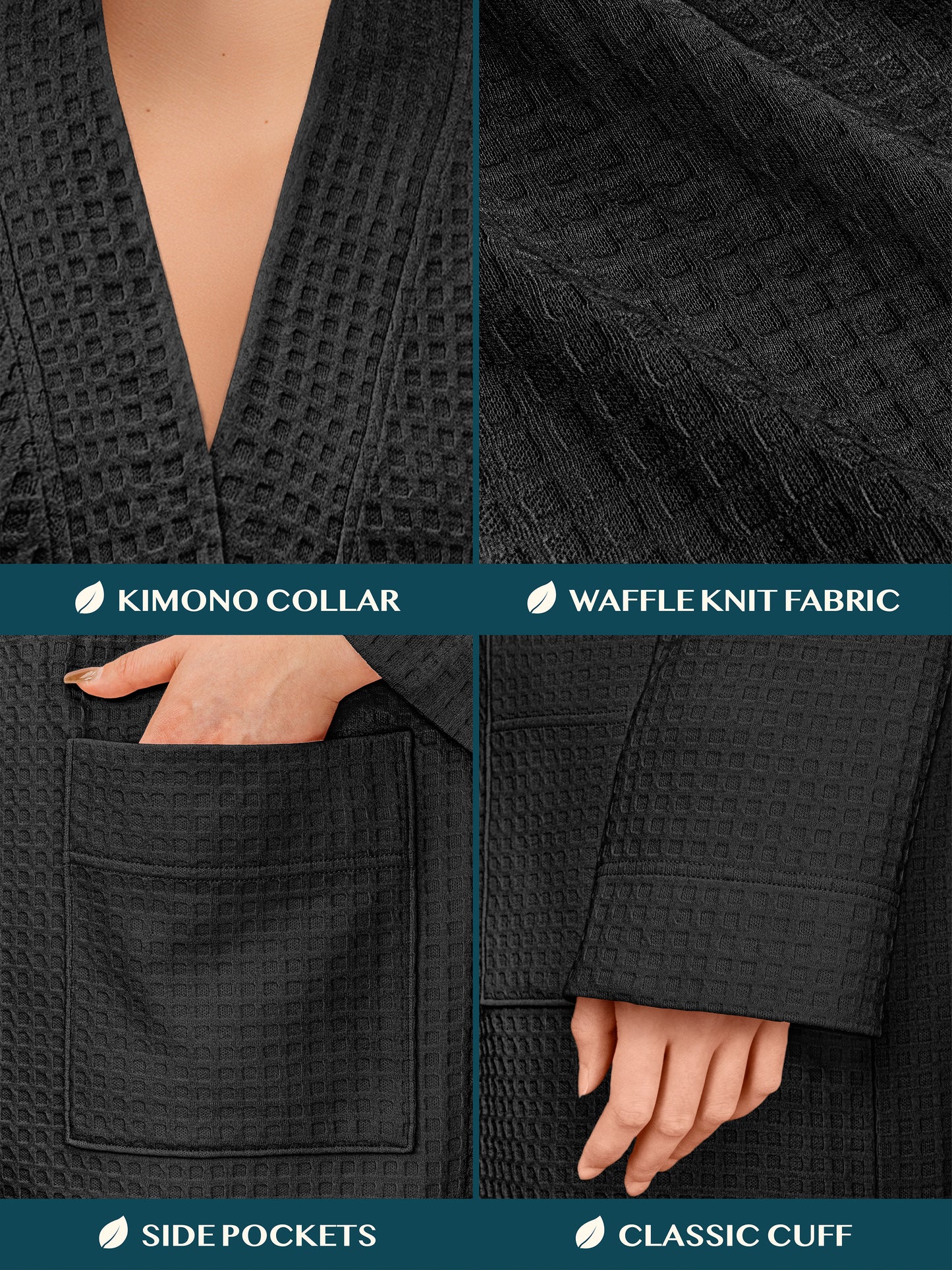 Women's Waffle Texture Knit Robe