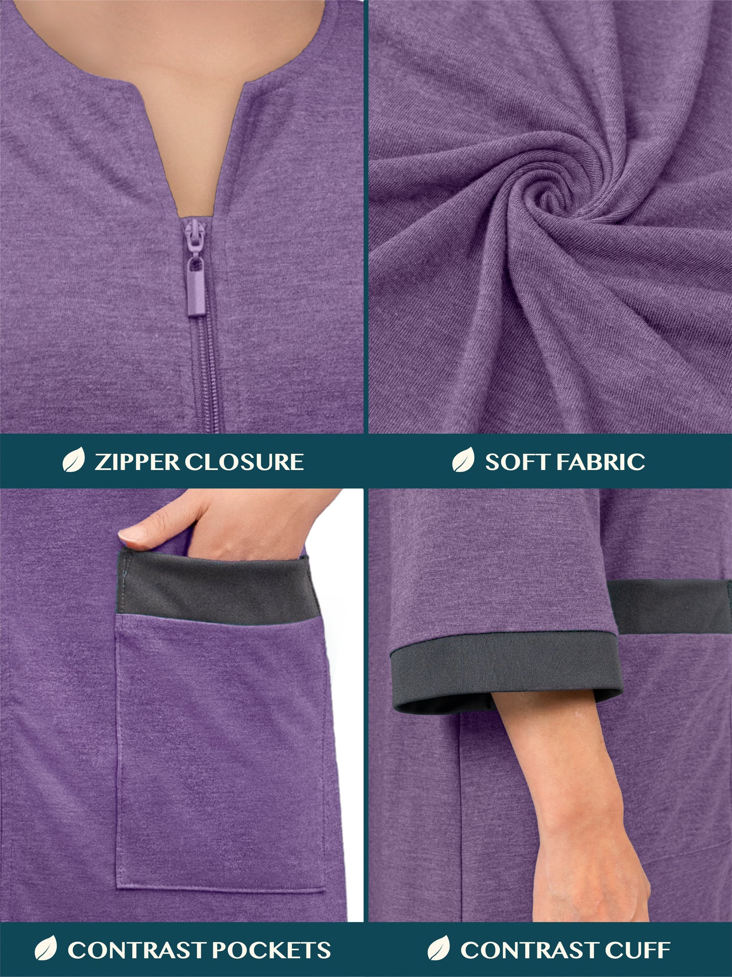 Women's Jersey Housecoat Zipper Robe