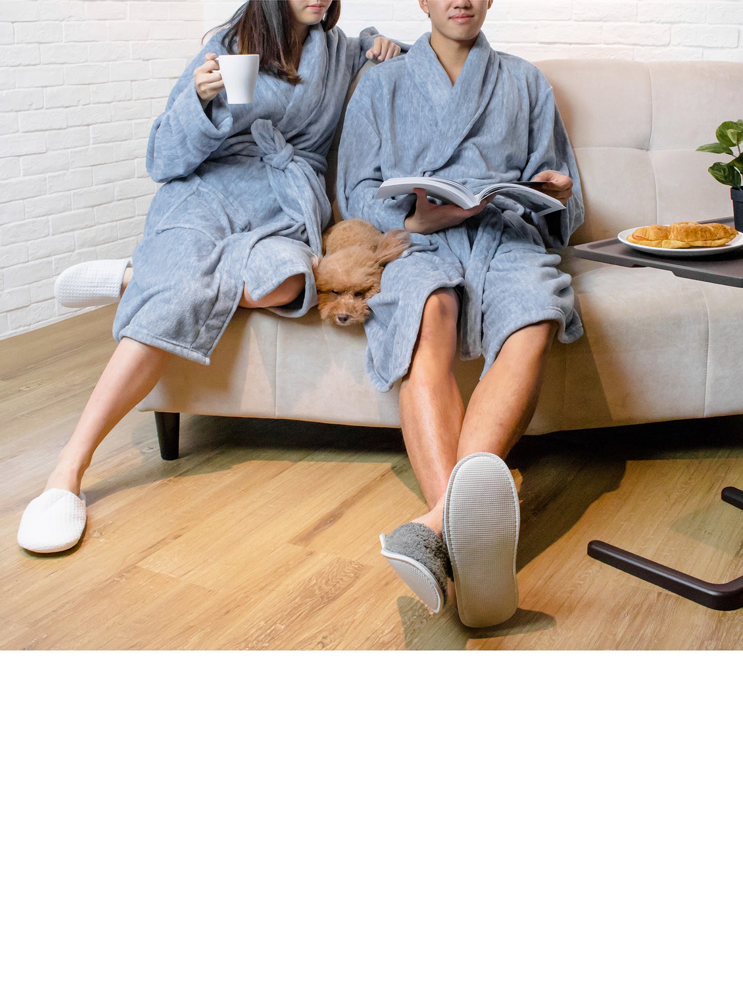 Women's Melange Fleece Robe