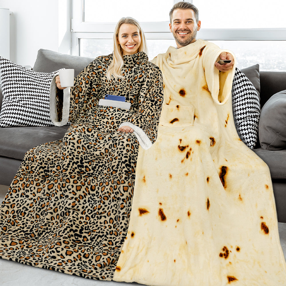 Blanket with Sleeves - Sherpa Trims