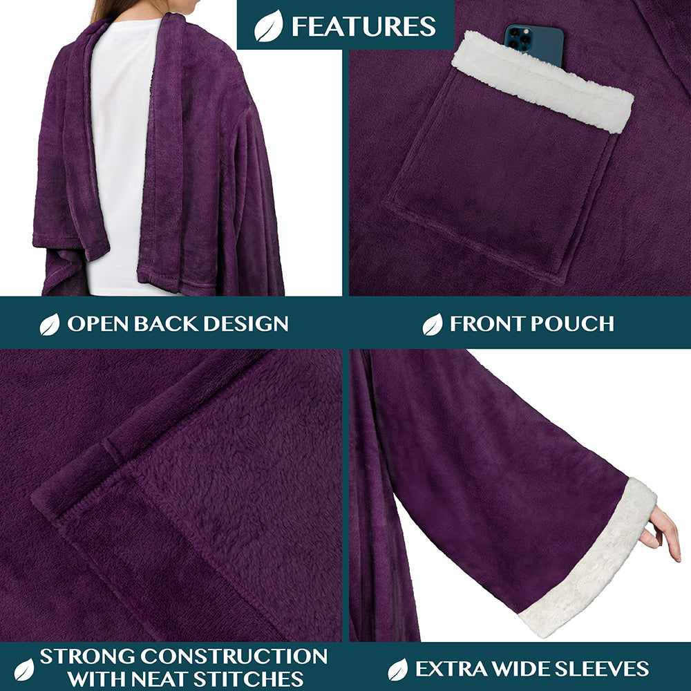 Blanket with Sleeves - Sherpa Trims