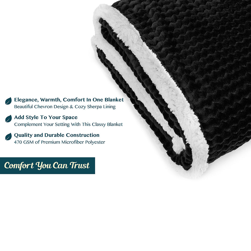 Chevron Sherpa Throw Blanket