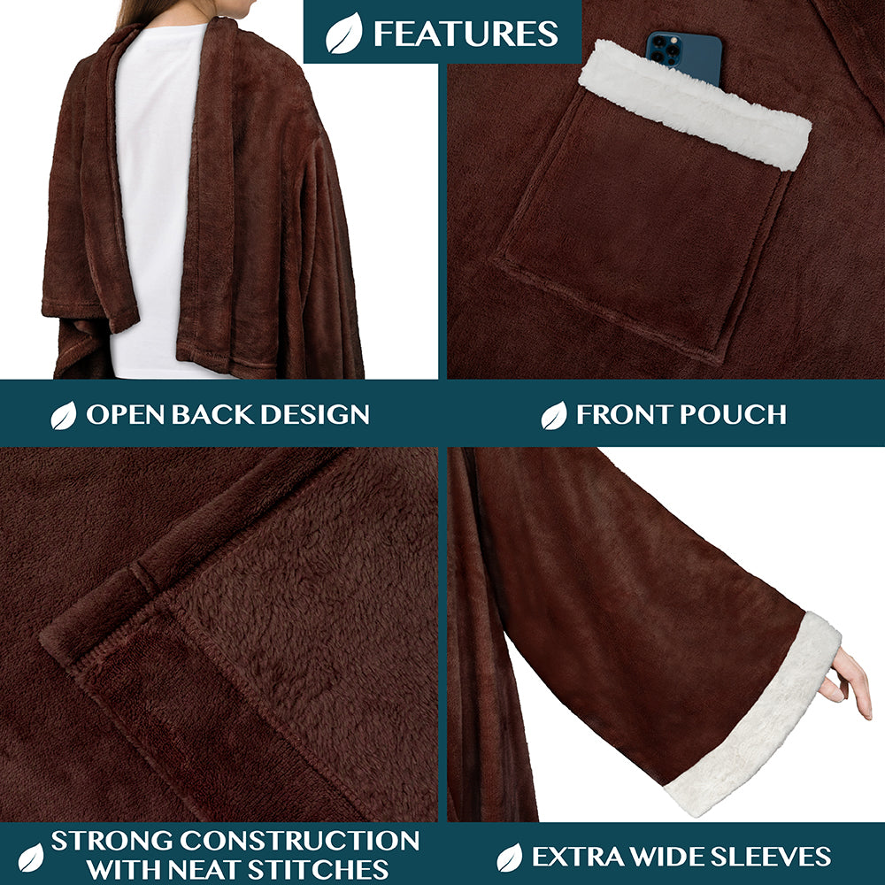 Blanket with Sleeves - Sherpa Trims