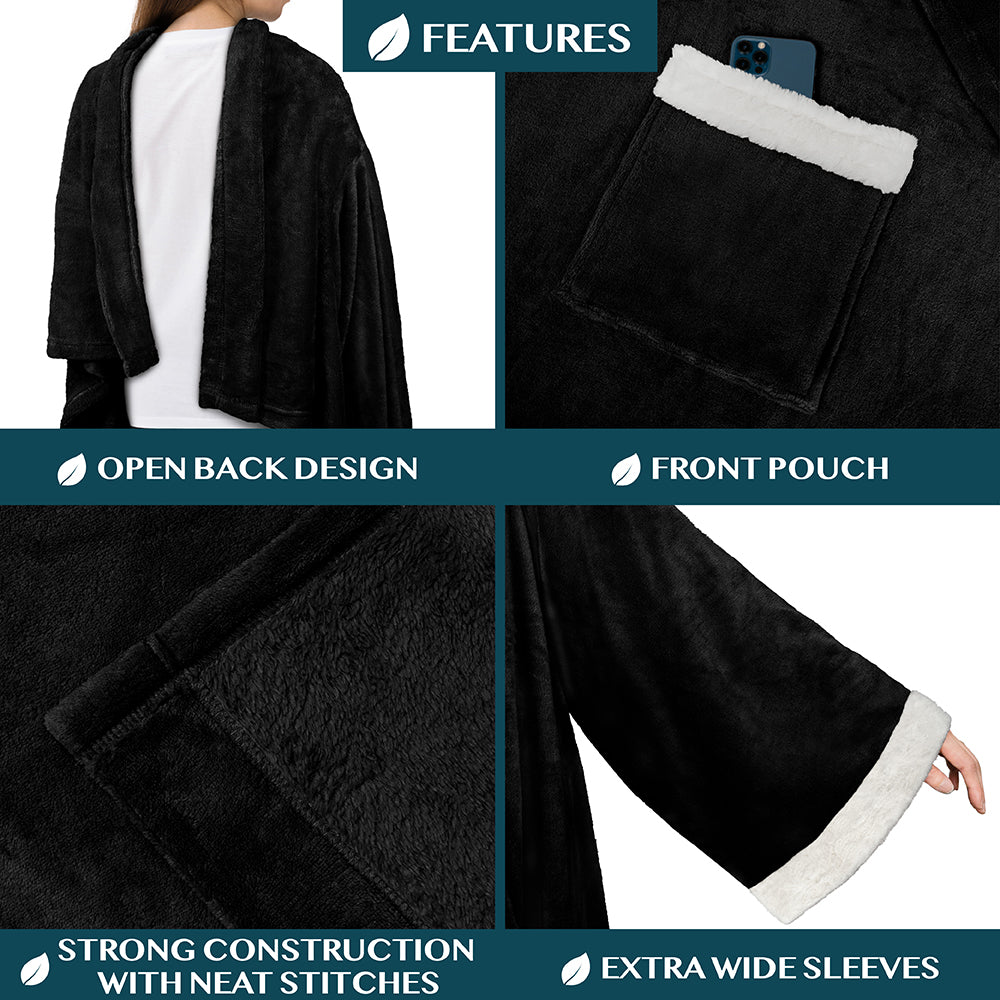Blanket with Sleeves - Sherpa Trims