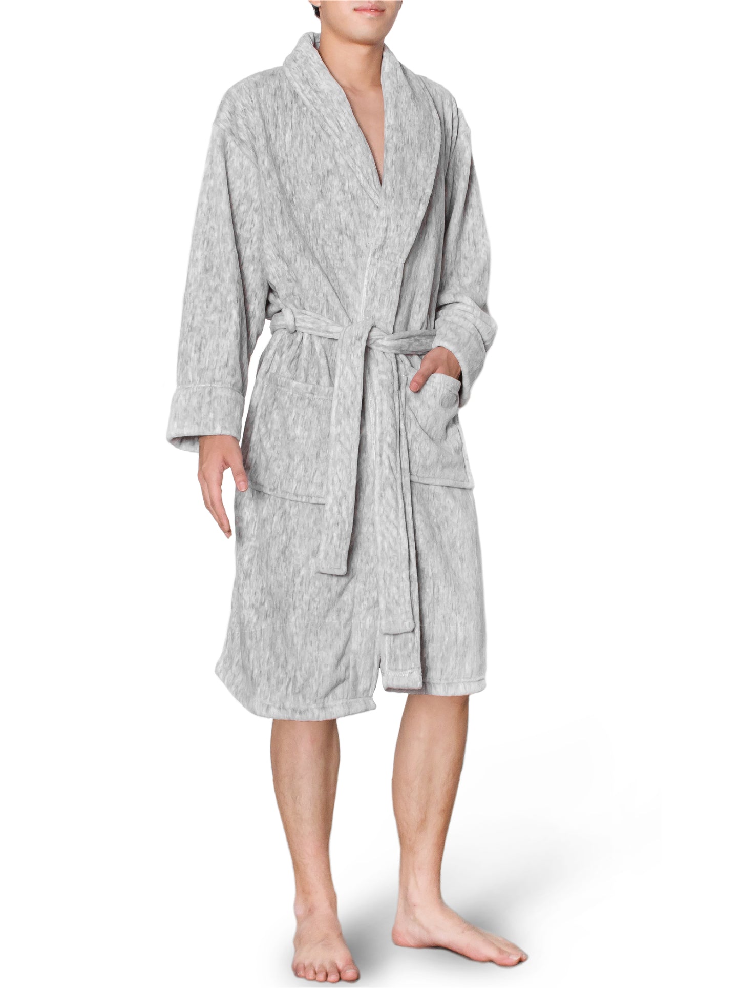 Men's Melange Fleece Robe
