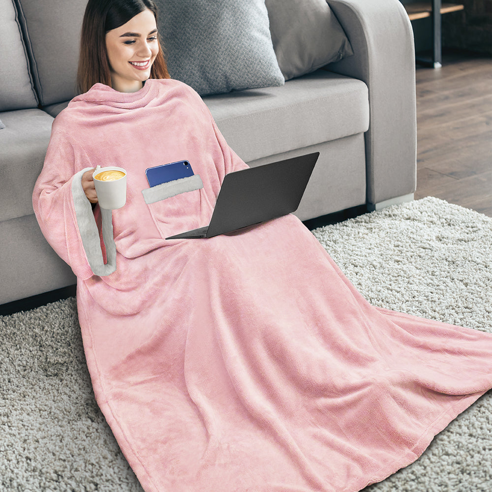 Blanket with Sleeves - Sherpa Trims